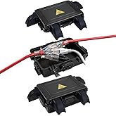 DIQMIAQ Small Outdoor Electrical Box,Waterproof Extension Cord Cover(Inner 7.3 * 5.1 * 1.6 inch) Weatherproof Connection Box w/4 Cable Entry Protect for Plug,Connector,Festive Light (2 PCS, Black)