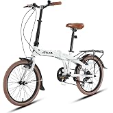 SPATIAL AIVA Folding Bike for Adults, 7-Speed Lightweight Aluminum | Foldable commuter city bike, V-brakes, compact portable, for men and women