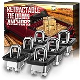 Tigeracing Inner Bed Tie Down Anchors Retractable Truck Bed D Ring Compatible with 2007+ Silverado & Sierra 1500 2500 3500/2015+ Colorado & Canyon - 3000LBS Capacity Only Fit SideWall of 6