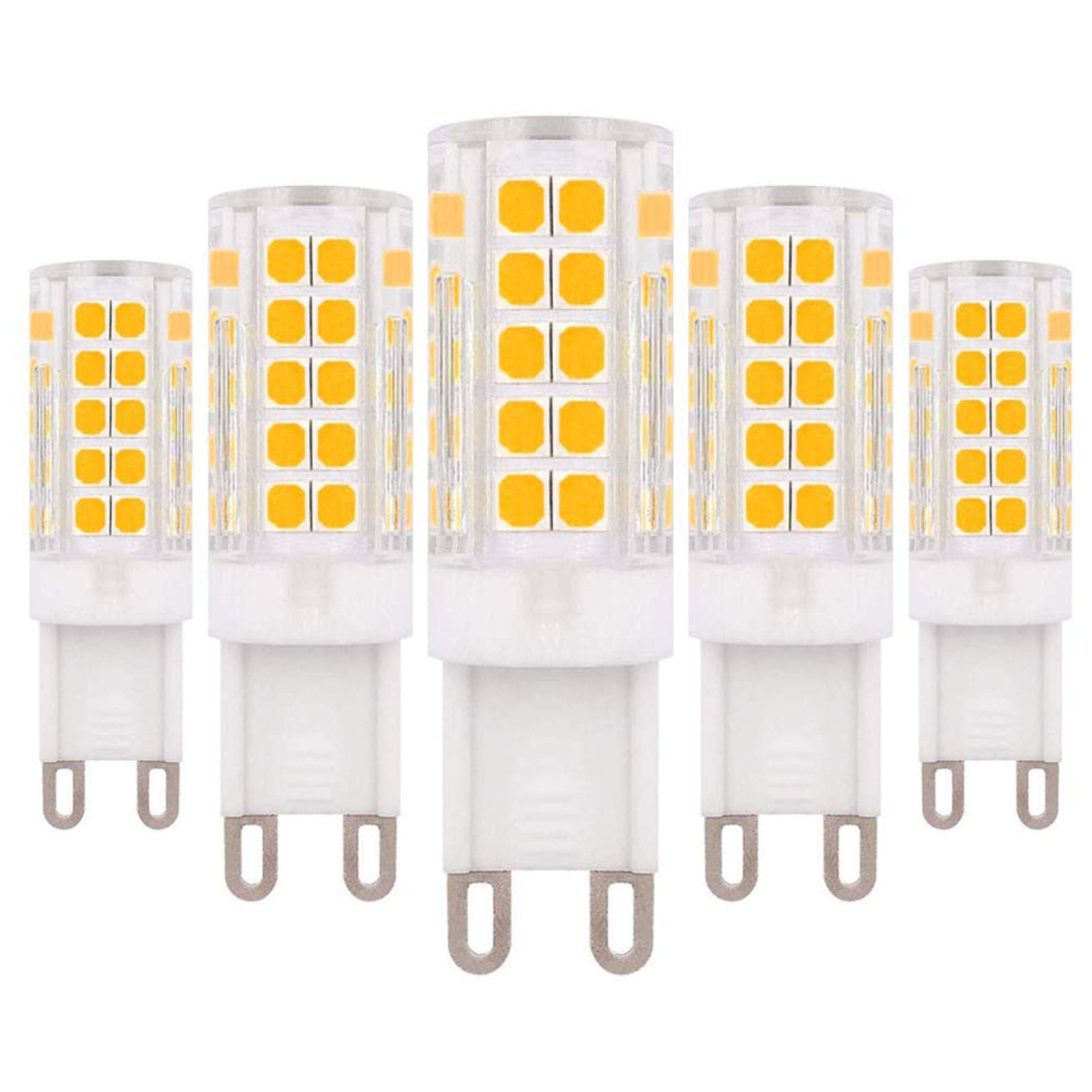 G9 Dimmable LED Bulb 6W Warm White 3000K 60W Halogen Bulb Replacement, 220V - 240V, 5-Pack