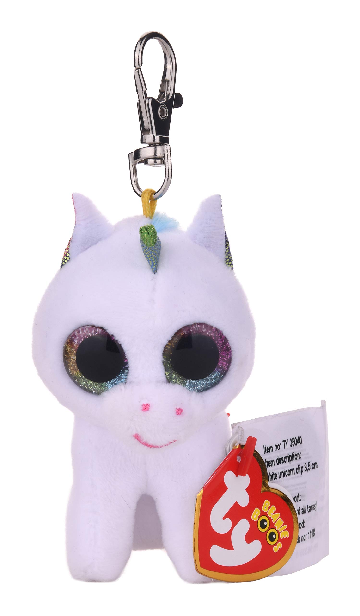 TY 35040 PIXY Unicorn-Boo Key Clip, Multicolored,10 cms — image 1