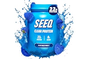 SEEQ Clear Whey Isolate Protein Powder, Blue Razz Freeze, 25 Servings, 22g Protein Per Serving, Sugar-Free, Keto-Friendly, Soy-Free Clear Protein Powder, Juice-Like Protein