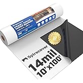 Spirecover 14 mil Vapor Barrier (10'x100'), Crawl Space Vapor Barrier, Thick Plastic Sheeting, Drop Cloth Vapor Barrier Cover