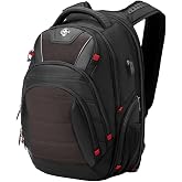 Swissdigital Design Men's Laptop Backpack for Women, Large Capacity Business Travel Bag Black/Brown | J14-32