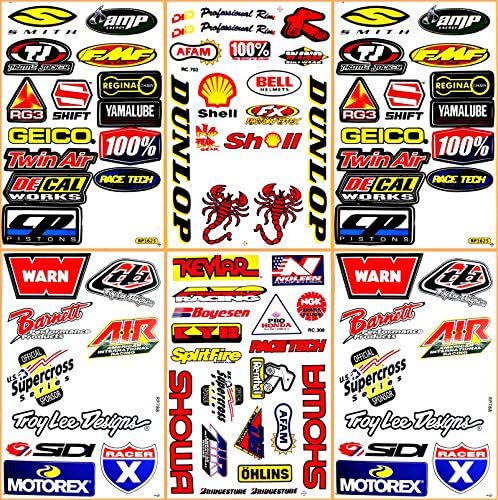 Supercross Pro Motocross Dirt Bikes Motorcycles MotoGP ATV Helmet Jet ski D6208 Lot 6 Vinyl Graphic Decals Stickers