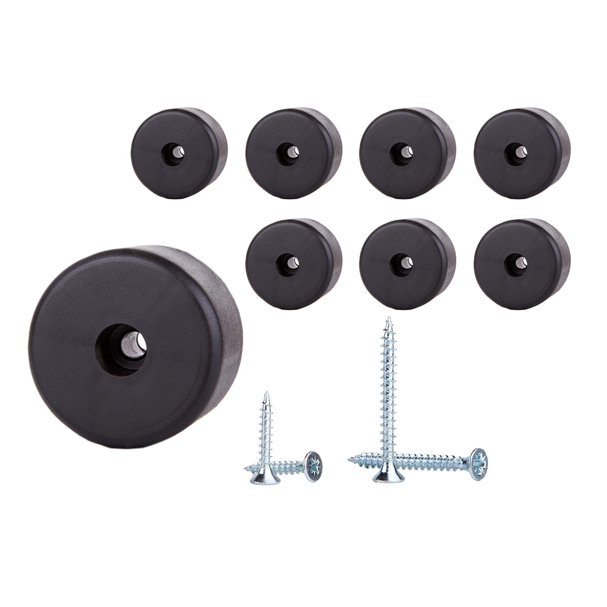 (Pack of 8 pcs) 50 mm Diameter Furniture legs Round, Height 35 mm, Material plastic, Screws Included (8)