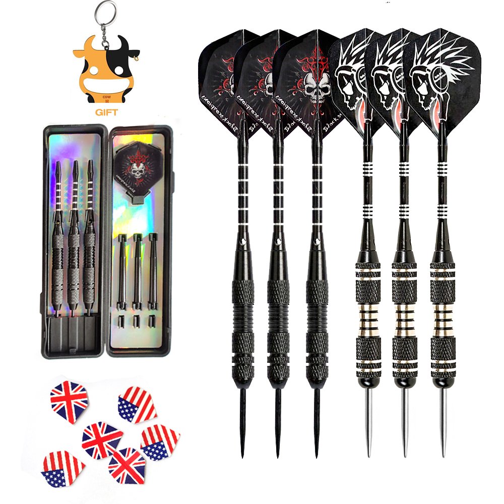 UMsky Darts Steel Tip Set Professional 6 Pcs Steel Tip Darts with skull