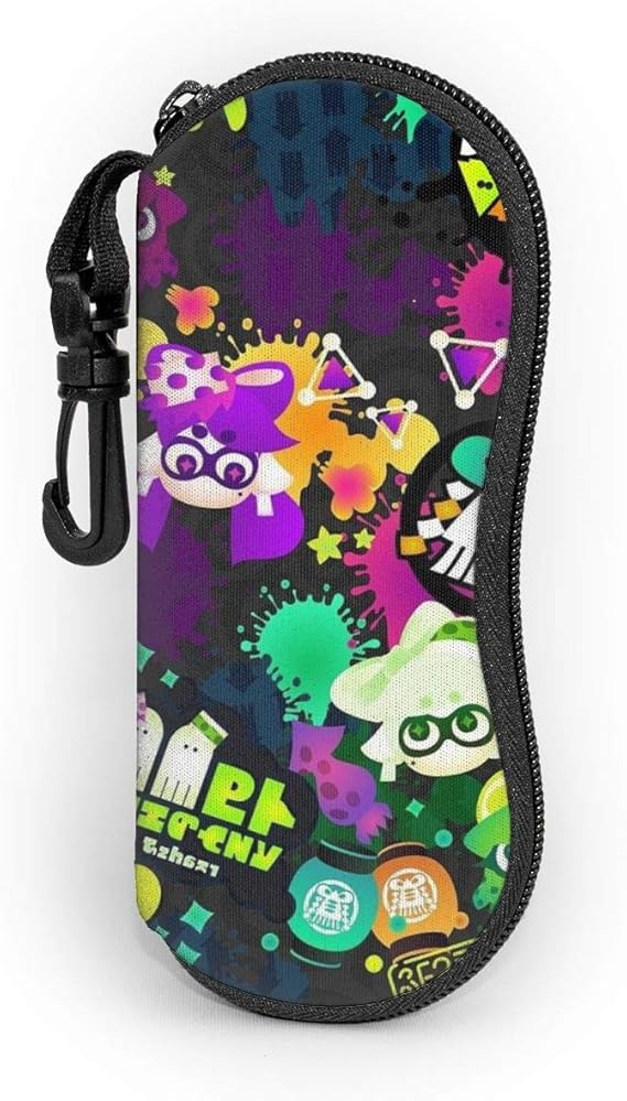 Amazon Splatoon メガネケース ファスナー式 眼鏡ケース サングラスケース メガネポーチ擦り傷 防止 防水 小物入れ 金属フック付き 柔らかいネオプレン 軽量 サングラス 眼鏡小物 通販