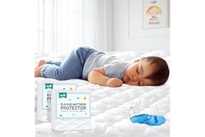 Waterproof Crib Mattress Protector 2 Pack, Toddler and Baby Crib Mattress Pad Cover Soft and Breathable, White