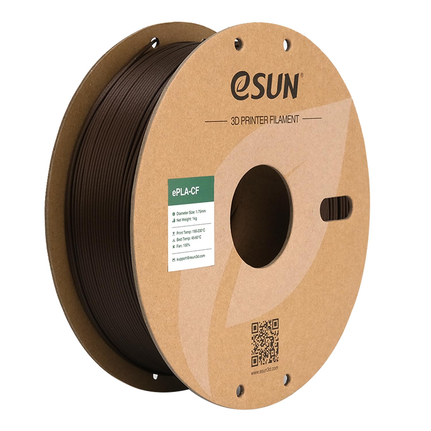 eSUN Kohlefaser Gefüllt PLA Filament 1.75mm, PLA-CF Carbon Fiber Filled PLA Filament Maßgenauigkeit +/- 0.03mm, 1KG Spule (2.2 LBS) 3D Druck Materialien für FDM 3D Drucker,Rot
