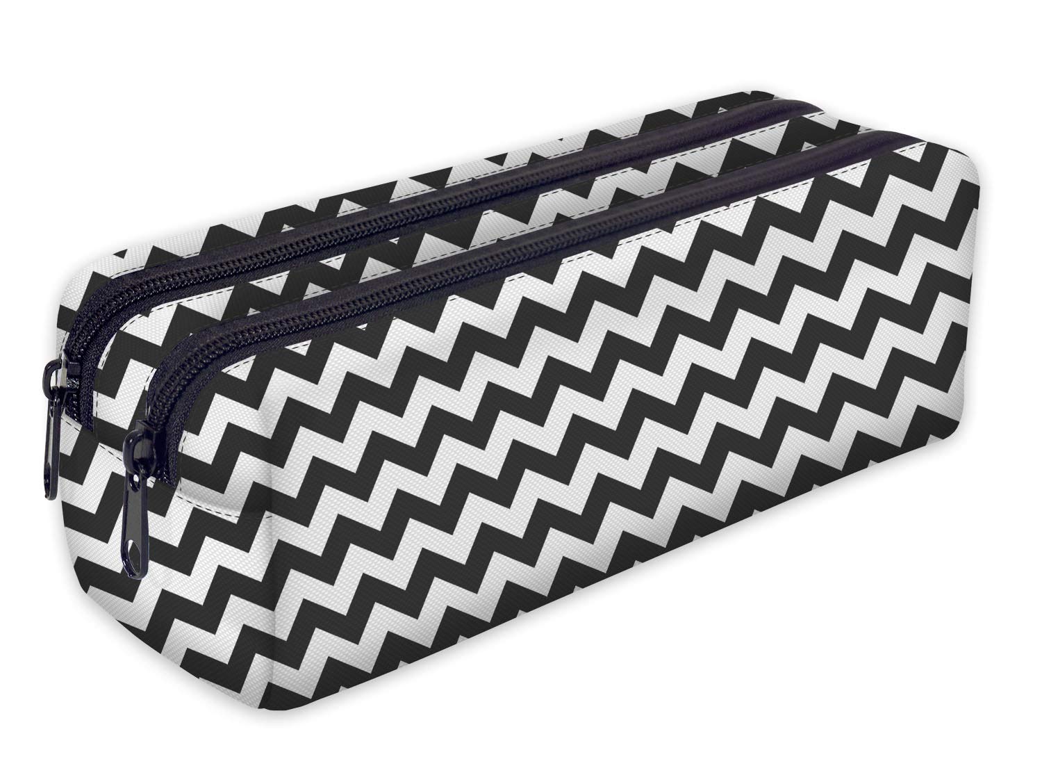 Pencil case with 2 Compartments Toiletry-Bag Vanity Case Make up Purse Phone Handbag Pencil-Bag Holder Zig Zag [107]