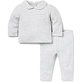 Janie and Jack Baby Quilted Matching Set, GREY, 6-12