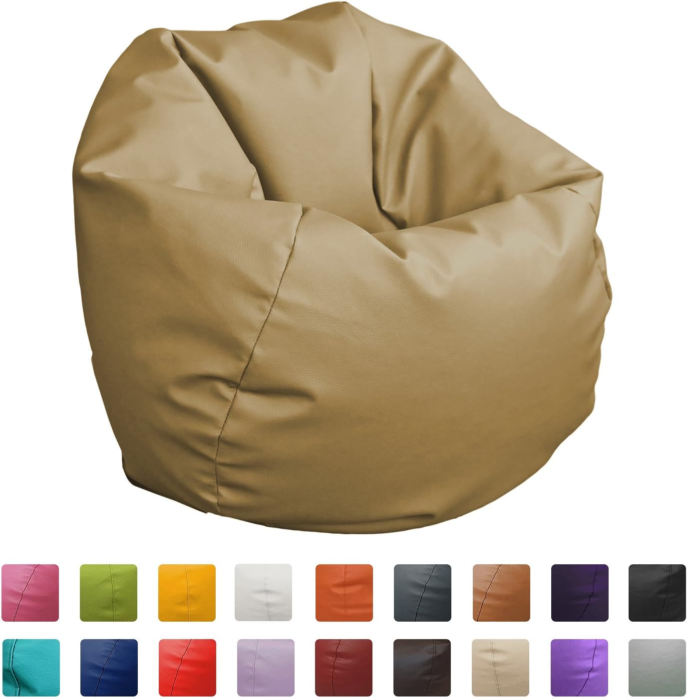 Ball-Shaped Bean Bag - 60 cm Diameter (Camel)