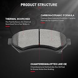 cciyu D714 4pcs Rear Ceramic Brake Pads Kits