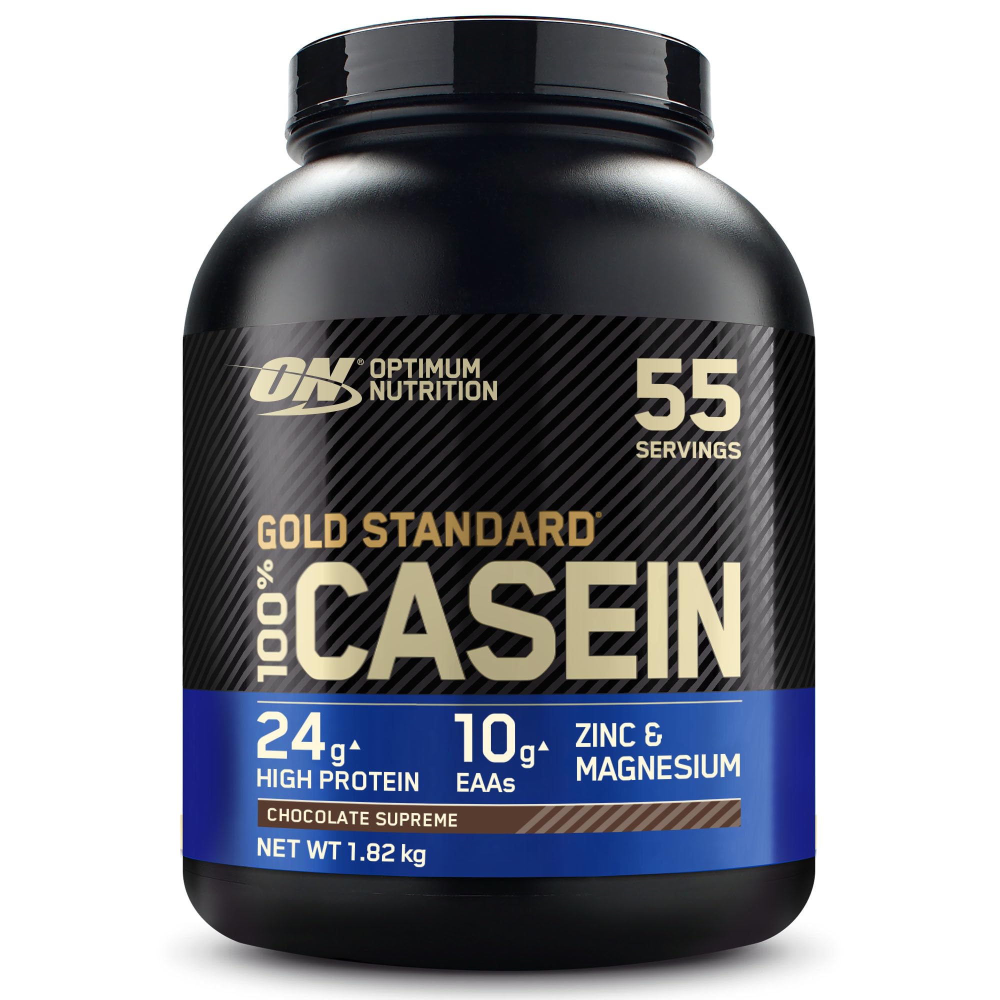 Optimum Nutrition Gold Standard 100% Casein Slow Digesting Protein Powder with Zinc and Magnesium, Support Muscle Growth & Repair Overnight, Chocolate Supreme, 55 Servings, 1.82 kg