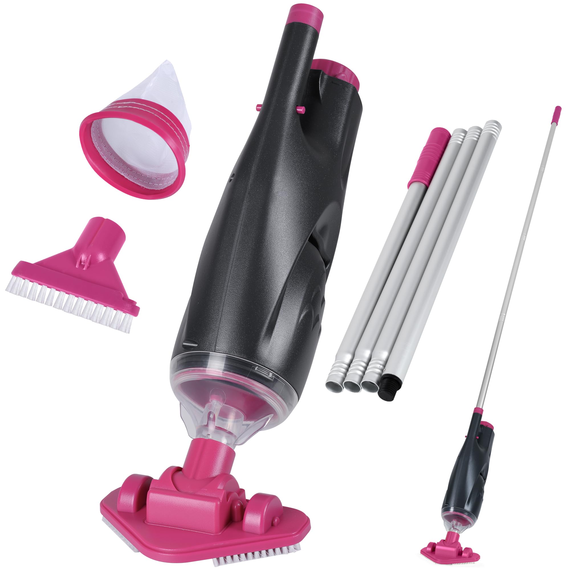 Photo 1 of ***FOR PARTS ONLY NON-FUNCTIONAL*** Rechargeable Handheld Pool Vacuum Set with Adjustable Pole and 2 Interchangeable Brush Heads, Ideal for Above-Ground Pools,Hot Tubs,Spas,and Small Pools up to 20ft