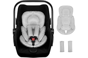 WINGHENLEE Infant Car Seat Insert for Newborn Girls Boys, Baby Carseat Head Support with Strap Pads, Soft Reversible Baby Car