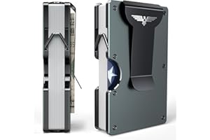 LENVOTEN Minimalist Wallet for Men-Slim RFID Blocking Credit Card Holder & Money Clip Front Pocket Wallets Business Card Holder Gift for Men (Matte Grey)