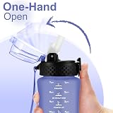 GOPPUS 350ml Kids Water Bottle with Straw Leakproof Flip Top BPA Free Purple view 2