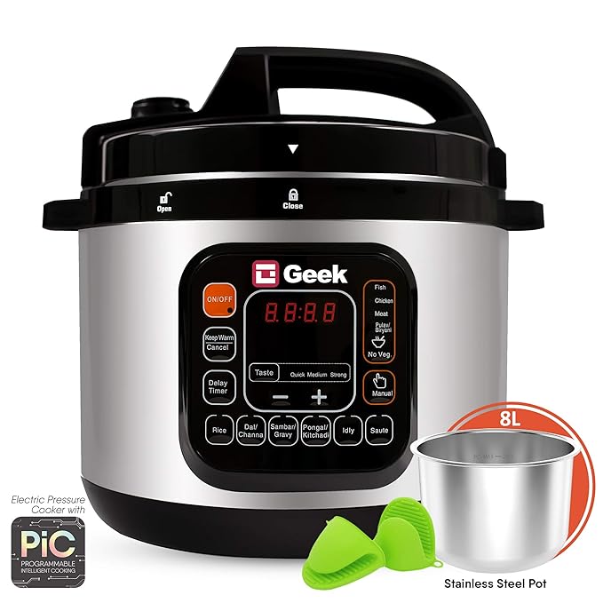 Buy Geek Robocook Automatic 8 Litre Electric Pressure Cooker with 11 in