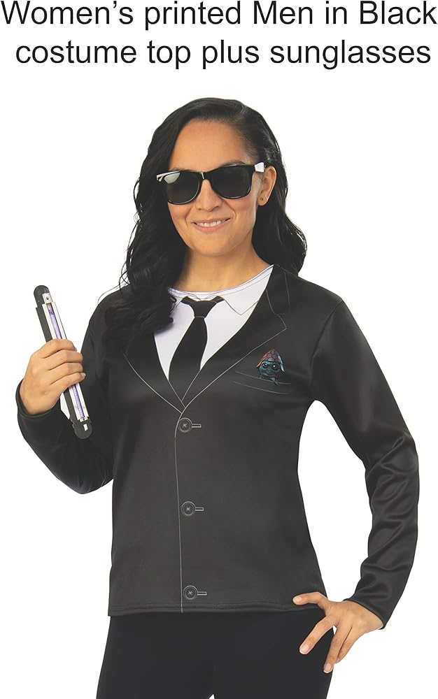 Amazon Com Rubie S Women S Men In Black International Agent M Costume Top As Shown Small Clothing