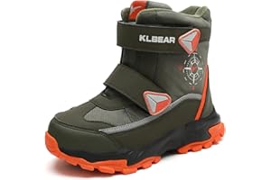 kulebear Boys Girls Wnter Snow Boots Warm Outdoor Hiking Shoes Waterproof Anti-slip Boots