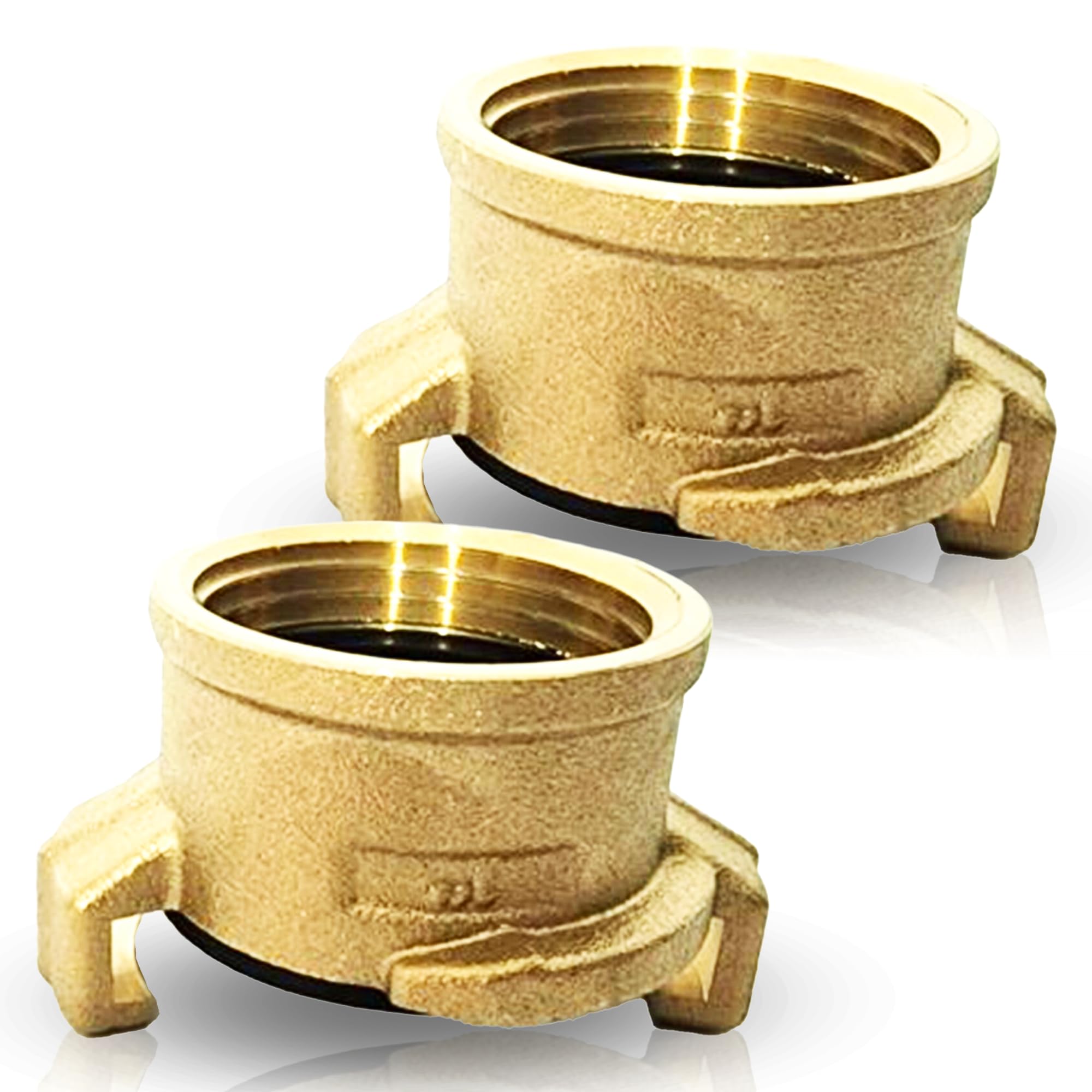 PipeSan Geka Quick Coupling 1″ – 2-Pack Brass Hose Connector – Female Thread – Garden Hose Adapter Compatible with Gardena & Geka – Drinking Water Safe – Pressure Tested 16 bar / 120 °C — image 1