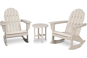 POLYWOOD Vineyard 3-Piece Adirondack Rocking Chair Set with Side Table