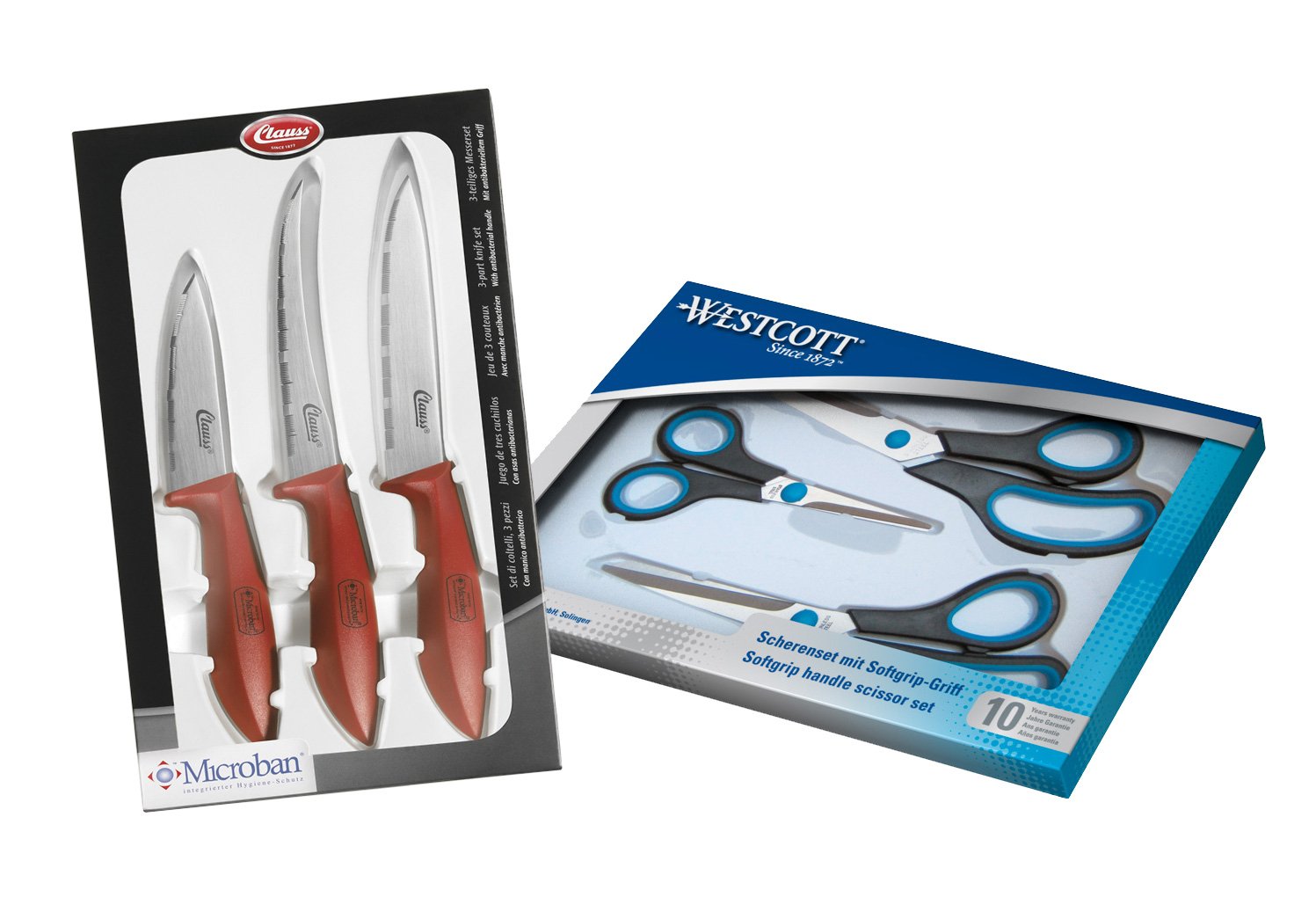 Westcott 90027-80000 Combipack Easy Grip Scissor Set and Kitchen Knife Set