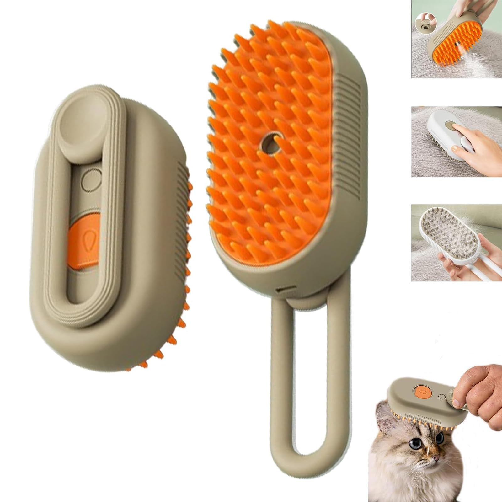 Spritz Defur Comb for Cats, Celery Pets Steam Brush, 3 in 1 Water Mist Grooming Tool, 2024 Upgrade Steamy Brush for Removing Tangled and Loose Hair (Red)