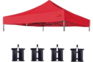SCOCANOPY Commercial 10x10 Canopy Replacement Canopy Top,Canopy Cover ONLY (red)