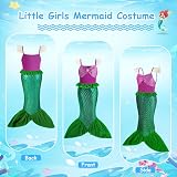 AOOWU Kids Mermaid Costume Set Ariel Dress Accessories for Girls 3-9 view 4