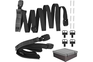 2Pcs Hot Tub Cover Straps for High Wind 12 Ft Spa Cover Wind Straps Adjustable Length 81"~146" with Screws, Locking Latches a