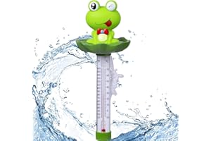 Doli Yearning Floating Swimming Pool Thermometer, Pond Water Thermometer with String, Baby Pool Thermometer, Shatter Resistant, for Outdoor & Indoor Swimming Pools, Spas, Hot Tubs Frog