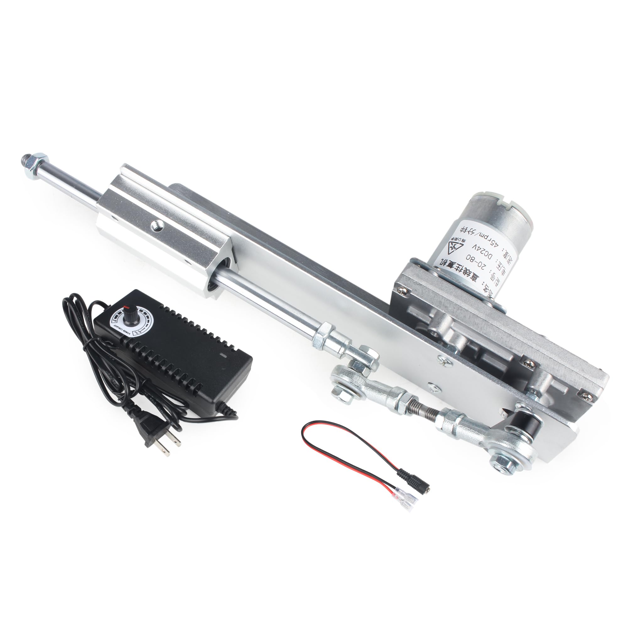 Photo 1 of Reciprocating Cycle Linear Actuator, DC 24V Adjustable Telescopic Rocker Arm Mechanism Gear Motor with Speed Controller Regulation Adapter (2cm-8cm/45RPM)