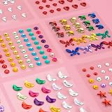 Leikedun 10 Sheets Face Gems Glitter Festival Self-Adhesive Rhinestones Eye view 3