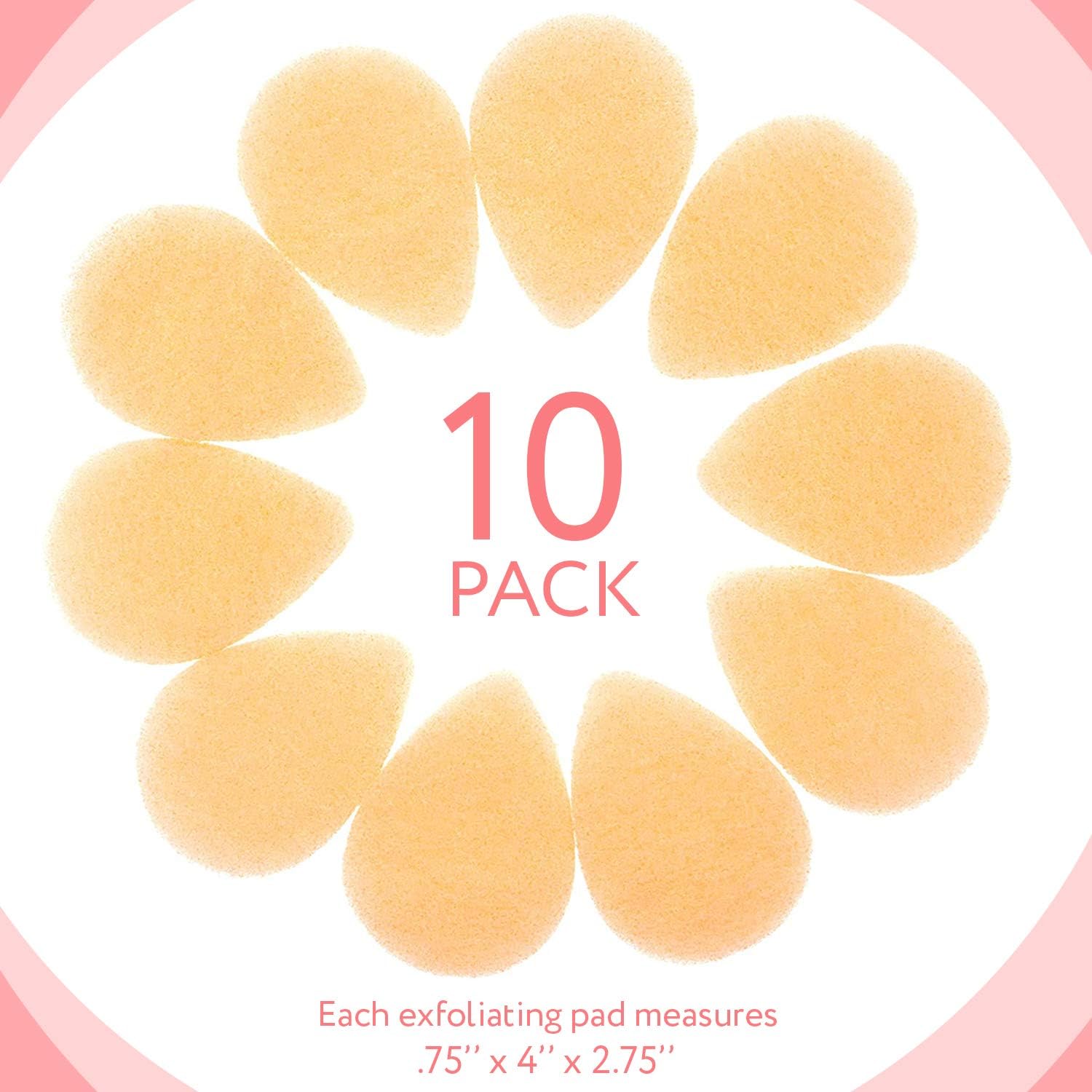10 Pack Facial Sponge for Daily Cleansing and Gentle Exfoliating - Buff Puff Style Exfoliating Pads Perfect for Removing Dead Skin, Dirt and Makeup - Reusable Puf, Made in The USA: Health & Personal Care