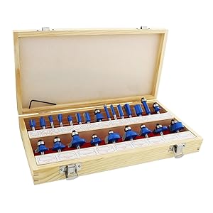 ABN Tungsten Carbide Router Bit Set - 24 Piece Router Set 1/4” Inch Shanks - for Beginners to Commercial Users