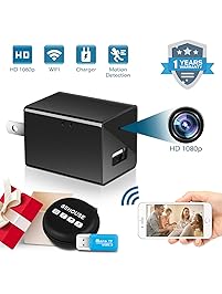 Hidden Spy Camera 1080P HD Motion Detection WiFi Wireless Wall Charger Mini Cam for Home Office Hotel Security as Nanny Cam Video Recorder for iPhone/Android Phone/iPad/PC