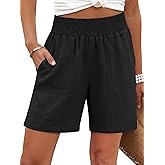 ANRABESS Linen Shorts for Women Casual Summer High Waisted Wide Leg Lounge Beach Vacation Shorts with Pockets 2026 Spring