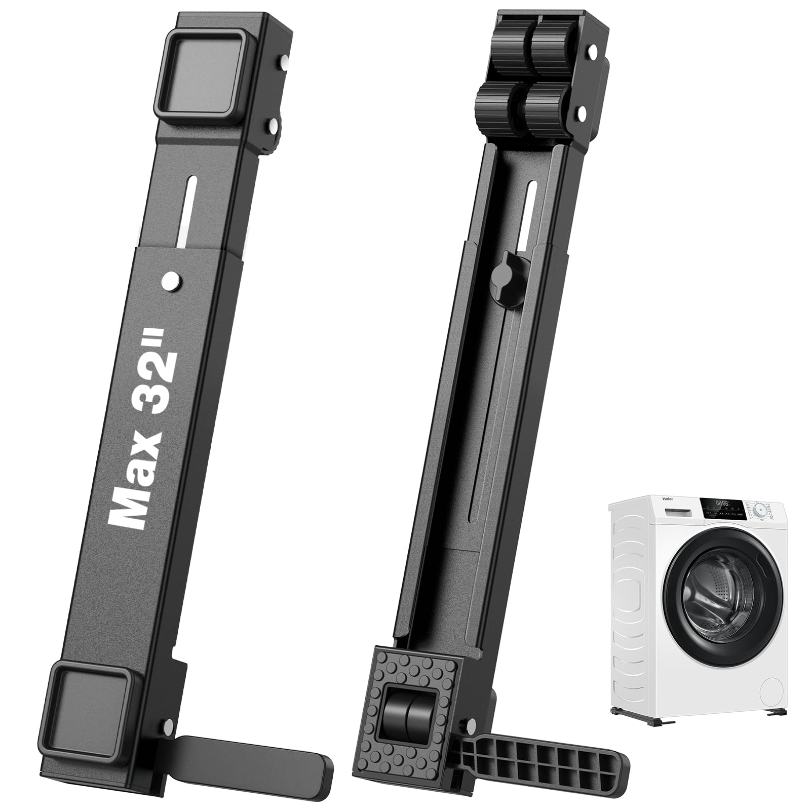 Photo 1 of Appliance Slider Heavy Duty with Wheels, Adjustable Appliance Roller Base Max 32", Lockable Furniture Mover for Hardwood Floors, Easy Move for Refrigerator, Dryer, Dishwasher, Washing Machine (Black)