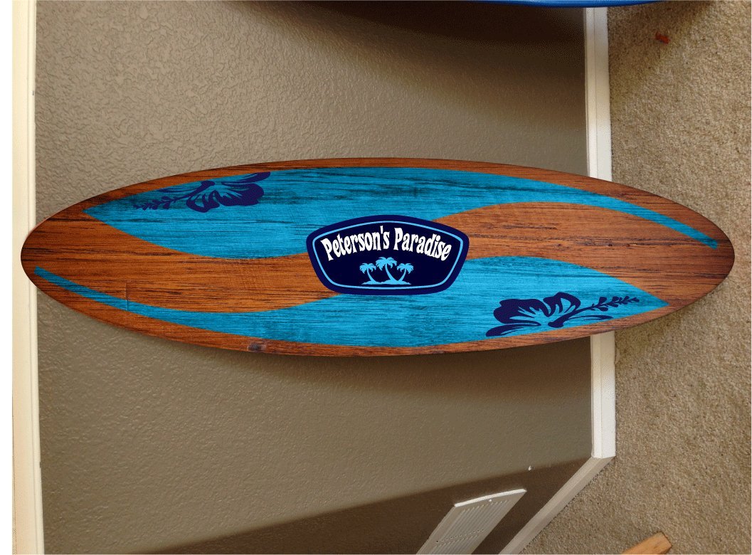 5' wall hanging surf board surfboard decor hawaiian beach