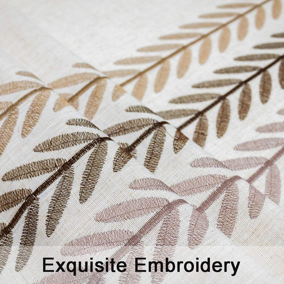 Smiry Embroidery Tassel Tablecloth - Cotton Linen Dust-Proof Table Cover for Kitchen Dining Room Party Home Tabletop Decoration (Rectangle/Oblong, 55 x 102 Inch, Coffee): Kitchen & Dining