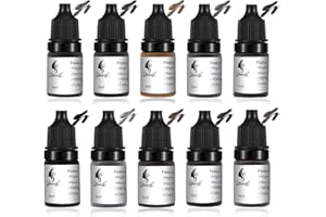 YBEAUTY Tattoo Ink Permanent Eyebrow Make up Pigement for Eyebrows Eyeliner Lips Microblading Supplies for Eyebrow Machine Pigment Set for Professional Beauty Supplies (10 Colors)