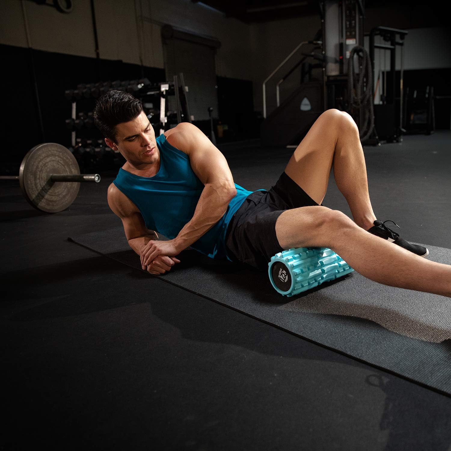 321 STRONG Foam Roller - Extra Firm High Density Deep Tissue Massager with Spinal Channel, for Muscle Massage and Myofascial Trigger Point Release, with 4K eBook - Aqua: Sports & Outdoors