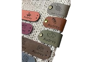 10-100PCS Custom Faux Leather Tags 2.75 x 0.75 inch with Rivets For Etiquetas Personalizadas For Handmade Items |Custom Cloth
