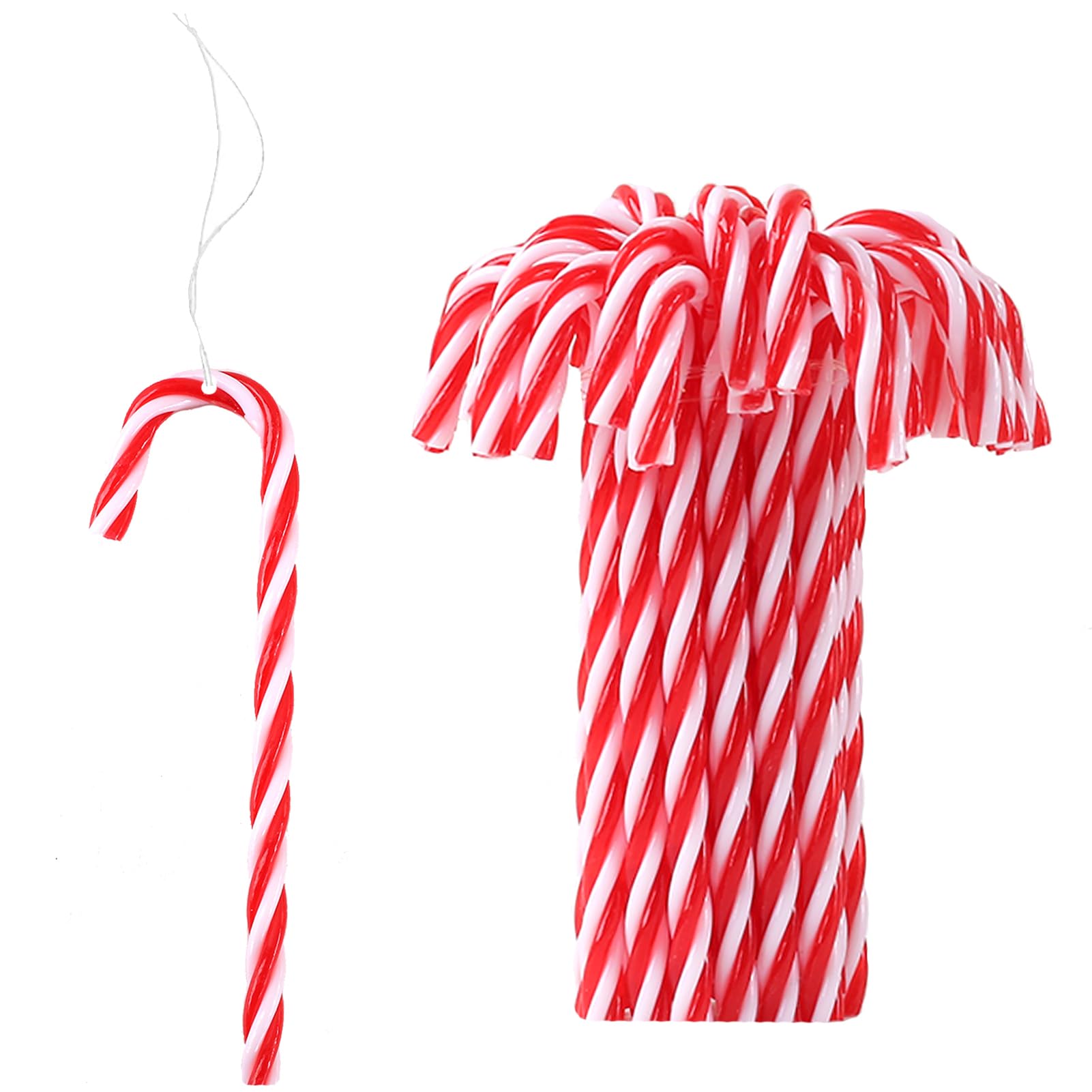 HERZWILD 32pcs Candy Cane Hanging Ornaments for Christmas Decorations (12cm)