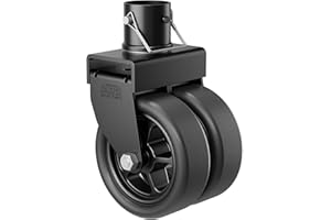 TOWKING 2,500lbs Dual 6" Trailer Jack Swivel Caster with Upgraded Spoked Wheels and Reinforced Bracket, Black