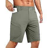 Stlight Men's Hiking Cargo Shorts 8"/10" Quick Dry Lightweight Casual Shorts for Athletic Fishing Golf with Zipper Pockets