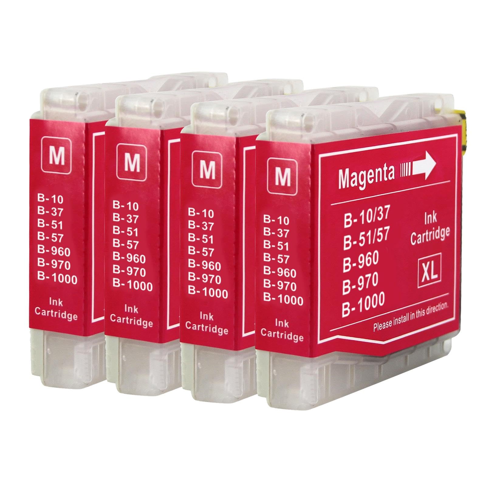Go Inks 4 Magenta Ink Cartridges to replace Brother LC970M and LC1000M Compatible/non-OEM for Brother DCP, MFC and FAX Printers
